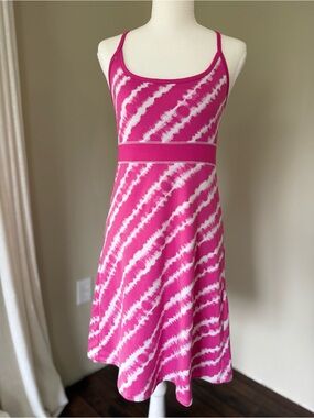 Lola Athletic Dress Pink Tie-Dye Tank Dress Athletic Y2K mini dress size small